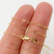 14K Solid Gold Rhomb Link Necklace